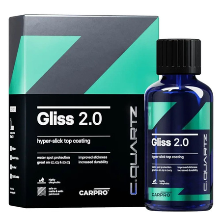 CarPro CQuartz Gliss 2.0 100ml -1-roczna powłoka hydrofobowa i ochronna do lakieru