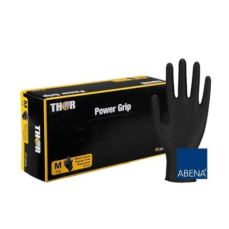Abena Thor Power Grip M 50szt. - grube rękawiczki nitrylowe, fakturowane