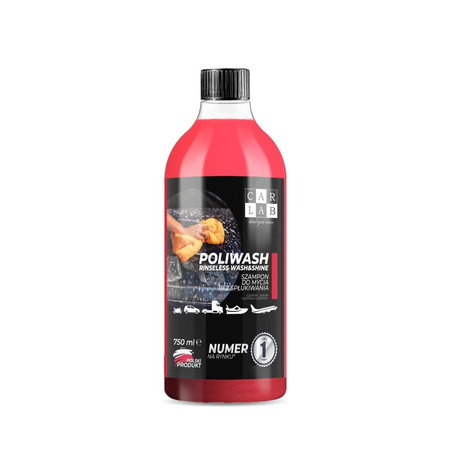 CarLab Poliwash Red 750ml - ceramiczny szampon bez spłukiwania - bezzapachowy