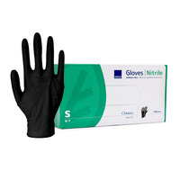 Abena Classic S 100szt. - bezpudrowe rękawiczki nitrylowe, czarne